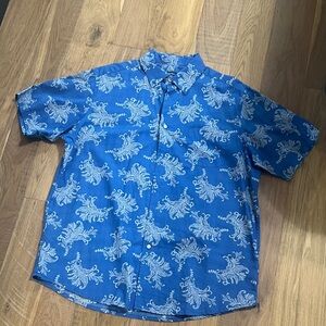 Daniel Cremieux Royal Blue Short Sleeve Paisley Button-Down